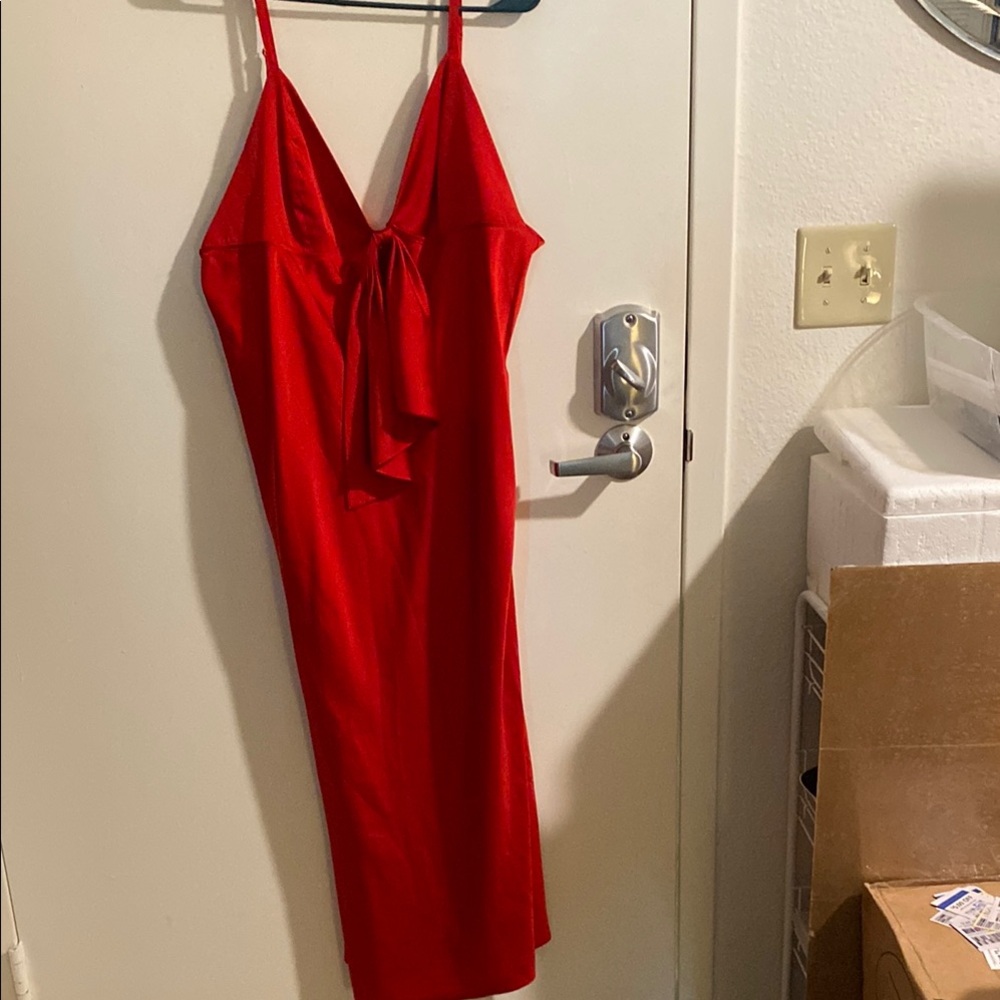 Elegant Red Slip Dress